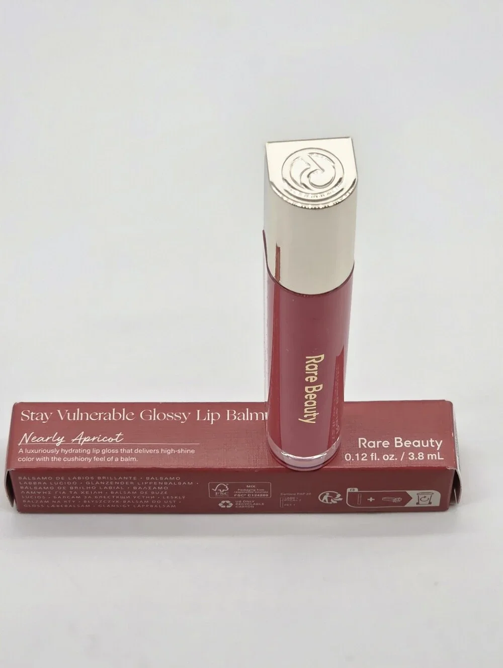 Rare Beauty Stay Vulnerable Glossy Lip Balm in Nearly Apricot